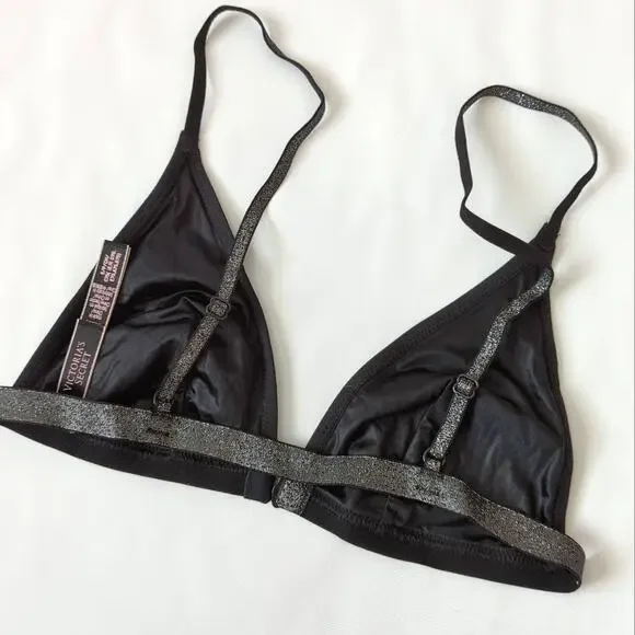 Victoria's Secret Sun Moon Stars Bra Small Black Bling Sequin Astrology Bralette - Picture 2 of 5